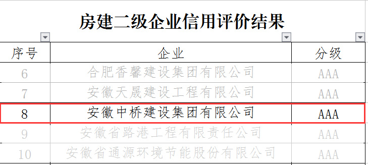 喜訊｜公司榮獲2021年（第二次）合肥市施工企業信用綜合評價雙項AAA信用等級(圖3)